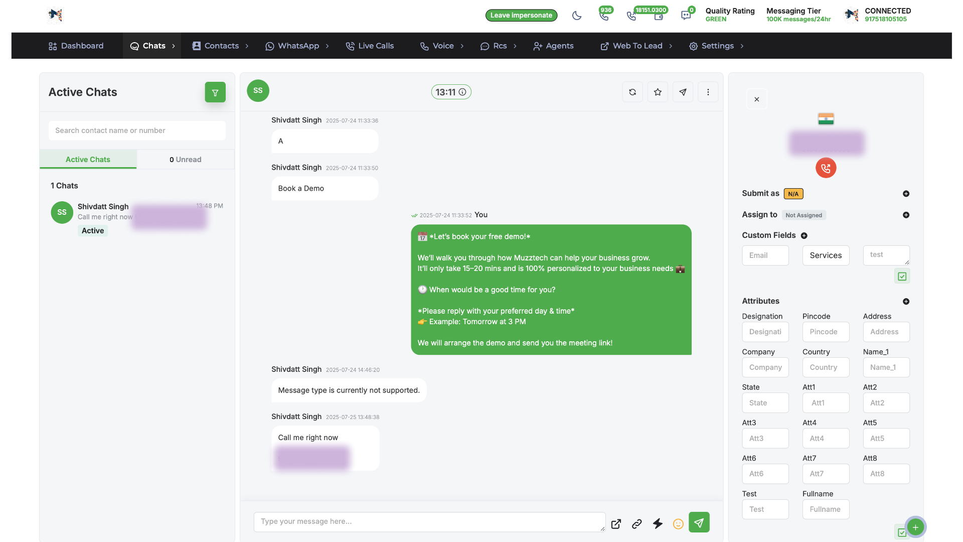 WhatsApp Chat Room (Multi Agent)